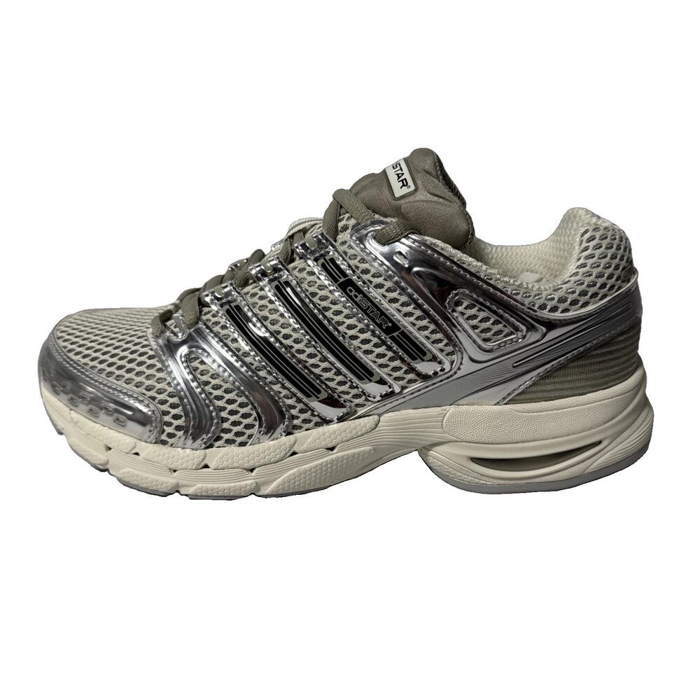 adidas Adistar Control 5 Off White Silver Metallic KJ2285 Running Shoes Size 6.5